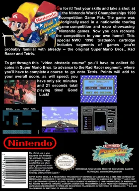 Nintendo World Championships 1990 (USA) (Competition Cart) box cover back